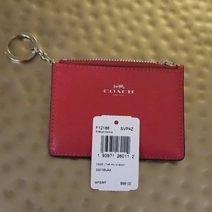Coach Bright Cardinal Credit Card Skinny Wallet